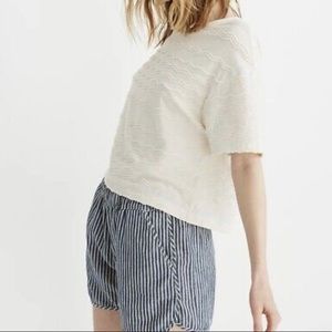 Madewell Texture & Thread Cropped Cream Shirt